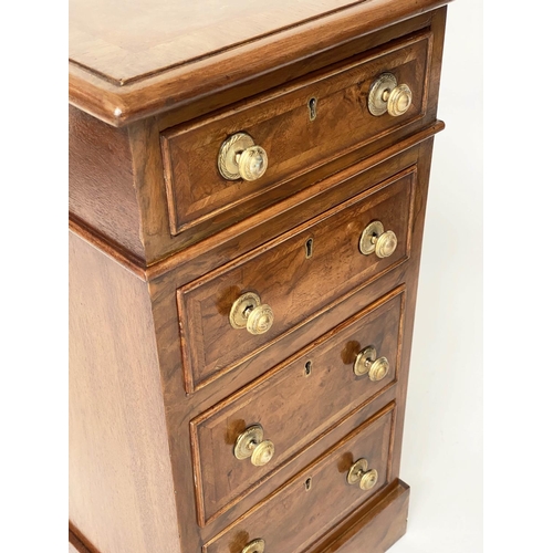 249 - BEDSIDE CHESTS, a pair, Victorian style burr walnut each with four drawers, 34cm x 35cm x 68cm H. (2... 