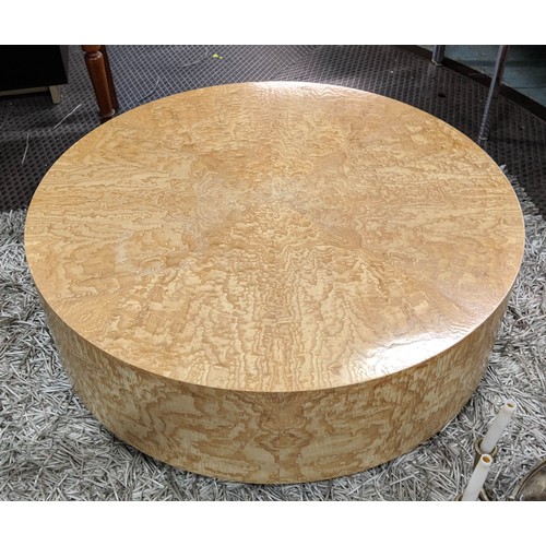 284 - CIRCULAR LOW TABLE, Art Deco style ash, 115cm W x 36cm H, of recent manufacture.