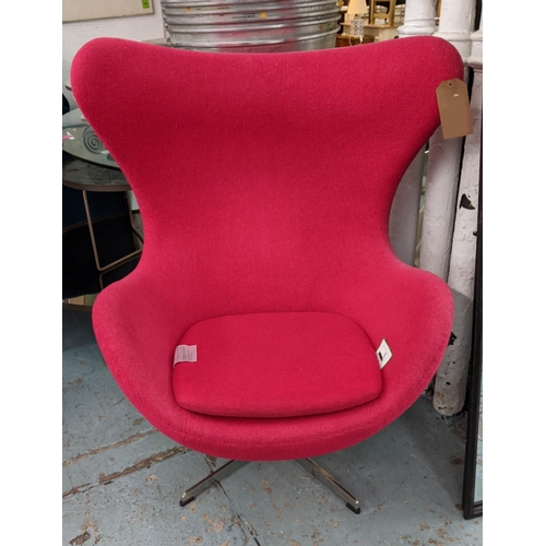 344 - AFTER ARNE JACOBSEN EGG STYLE CHAIR, 118cm H.