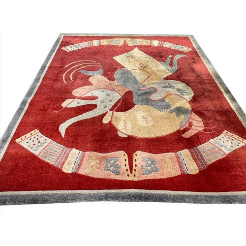 89 - ART NOUVEAU DESIGN CARPET, 245cm x 201cm.