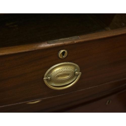 133 - BOWFRONT CHEST, 104cm H x 104cm W x 50cm D, 19th century mahogany of five drawers.