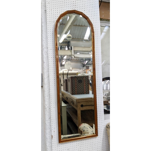 454 - PIER GLASS, 41cm W x 128cm H, with a bevelled plate.