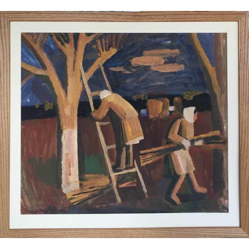 65 - VALERI MASYUKOV (born in 1947) 'Tree pruning' 1990, gouache on paper, 54cm x 62cm.