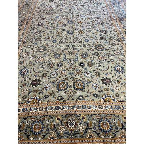 73 - FINE KURK KASHAN CARPET, 366cm x 250cm.