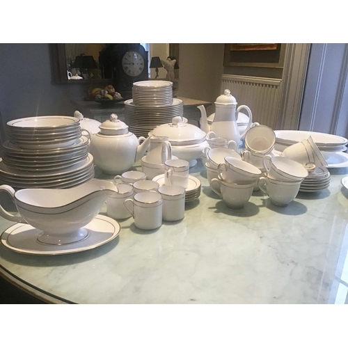 129 - DINNER SERVICE, English fine bone china, Royal Worcester, 'Contessa', 12 place, 6 piece settings, ap... 