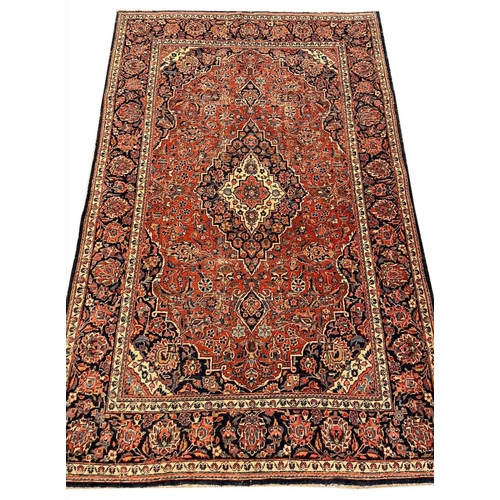 134 - ANTIQUE PERSIAN KASHAN RUG, 200cm x 130cm.