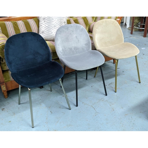 276 - AFTER GAMFRATESI BEETLE STYLE CHAIRS, a set of six, various colours, 81cm H. (6)