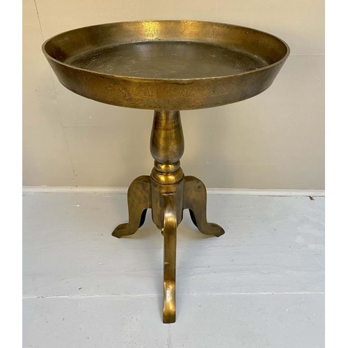 298 - WINE TABLE, 64.5cm x 46.5 cm diam., Regency style, circular top, gallery edge, gilt metal.