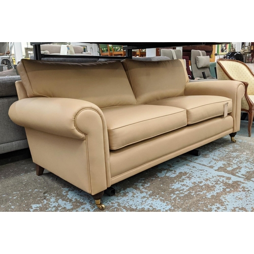 307 - SOFA, Italian leather upholstered, rounded arms, 200cm x 100cm x 85cm.