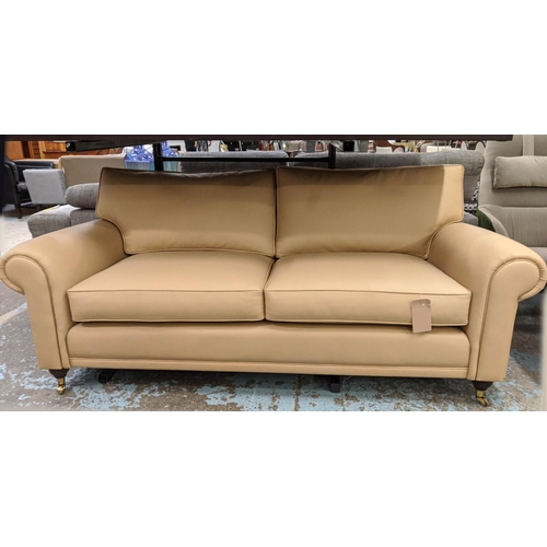 307 - SOFA, Italian leather upholstered, rounded arms, 200cm x 100cm x 85cm.