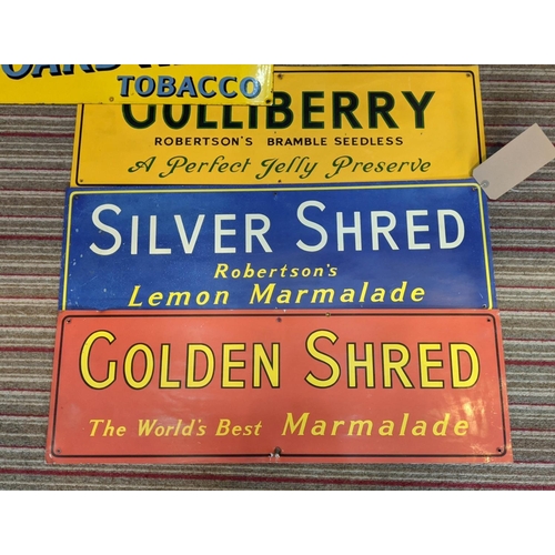 325 - ADVERTISING SIGNS OF VARIOUS DESCRIPTIONS, 92cm x 45cm at largest, five vintage and two repro. (8)
