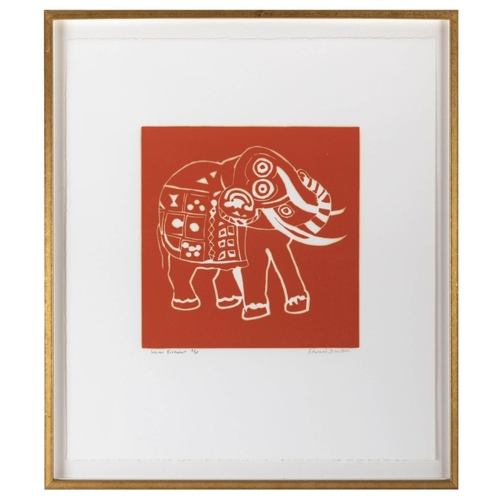 47 - EDWARD BAWDEN CB E RA (1903-1989), 'Indian Elephant' linocut, signed, dated and titled by artist in ... 