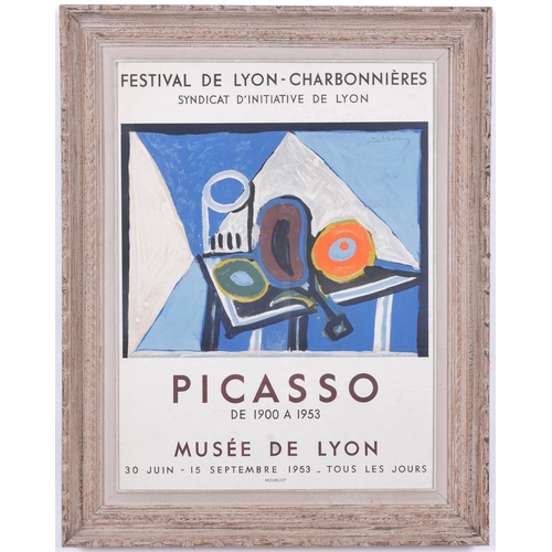 60 - PABLO PICASSO, Musee de Lyon, rare original lithographic poster, signed in the plate, limited editio... 