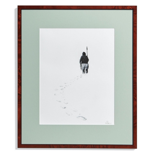 83 - LUDO LEIDERITZ (Dutch B1953) 'Off Hunting', pen and ink on paper, 52cm x 43cm, framed.