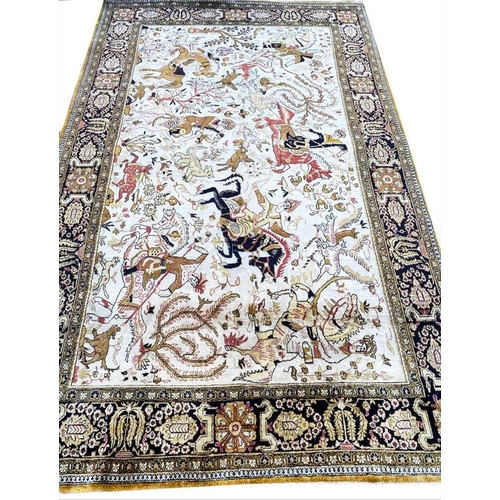 119 - SILK SAFAVID DESIGN RUG, 210cm x 130cm.