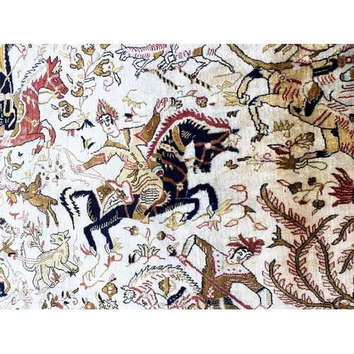 119 - SILK SAFAVID DESIGN RUG, 210cm x 130cm.