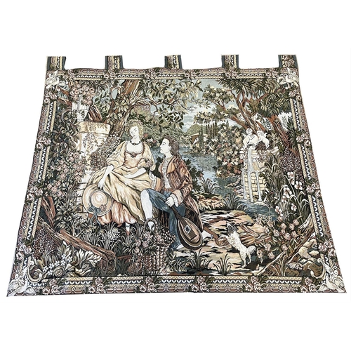 127 - FLEMISH DESIGN TAPESTRIES, two, largest, 154cm x 169cm. (2)