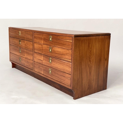 425 - ARCHIE SHINE LOW CHEST, 127cm W x 46cm D x 55cm H, 1960's with six drawers.