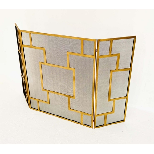 434 - FIRE GUARD, French art deco style, 85cm x 32cm x 71cm middle panel.