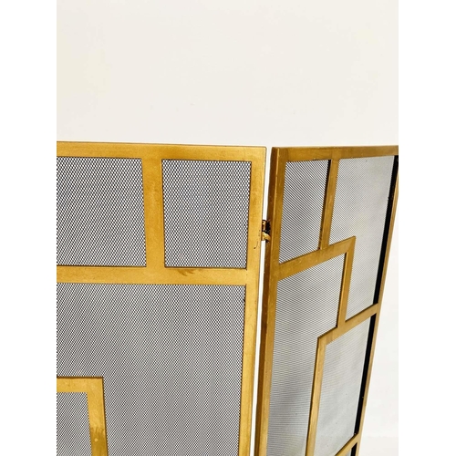 434 - FIRE GUARD, French art deco style, 85cm x 32cm x 71cm middle panel.