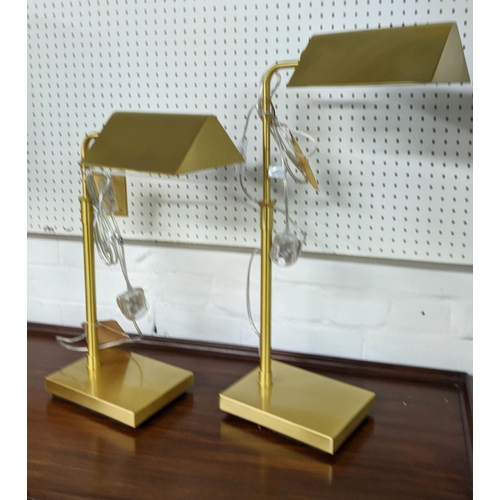 438 - LAUREN RALPH LAUREN HOME DESK LAMPS, a pair, 61cm H, height adjustable. (2)