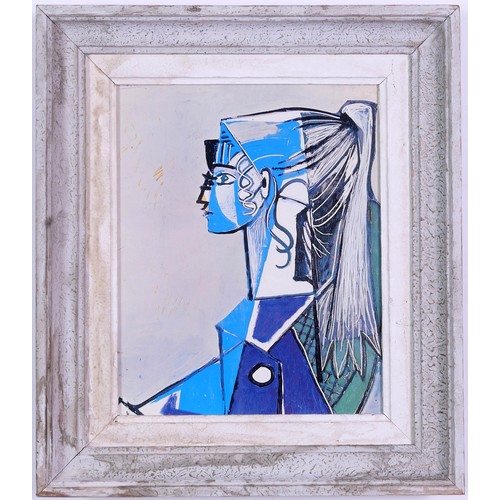PABLO PICASSO, Sylvette, off set lithograph on board, vintage French frame, 31cm H x 24.5cm W.