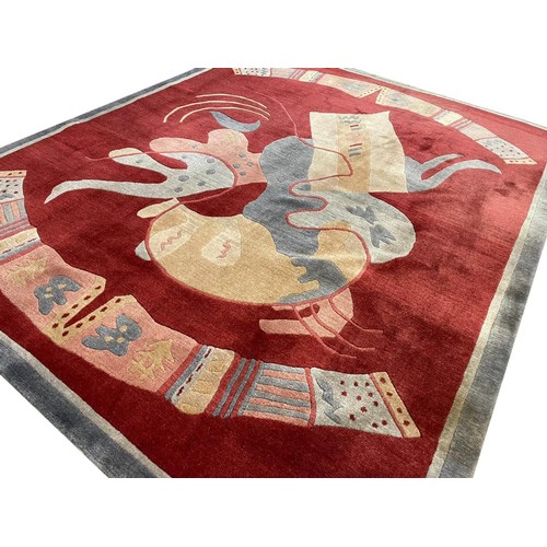 152 - ART NOUVEAU DESIGN CARPET, 245cm x 201cm.