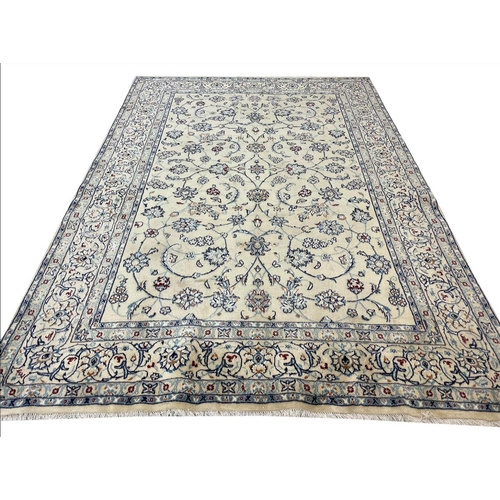 148 - FINE PERSIAN PART SILK NAIN CARPET, 242cm x 167cm.