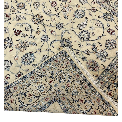 148 - FINE PERSIAN PART SILK NAIN CARPET, 242cm x 167cm.