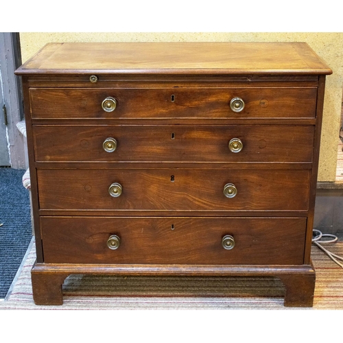 457 - CHEST, 82cm H x 96cm x 47cm D, George III mahogany, with brushing slide above four drawers.