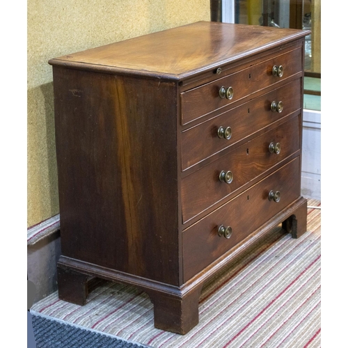 457 - CHEST, 82cm H x 96cm x 47cm D, George III mahogany, with brushing slide above four drawers.