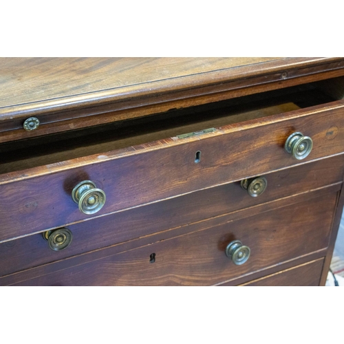 457 - CHEST, 82cm H x 96cm x 47cm D, George III mahogany, with brushing slide above four drawers.