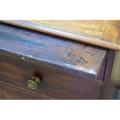 457 - CHEST, 82cm H x 96cm x 47cm D, George III mahogany, with brushing slide above four drawers.