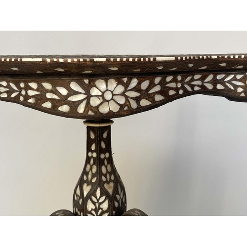 191 - SYRIAN CENTRE TABLE, late 19th/early 20th century hardwood and allover bone, mother of pearl and sil... 