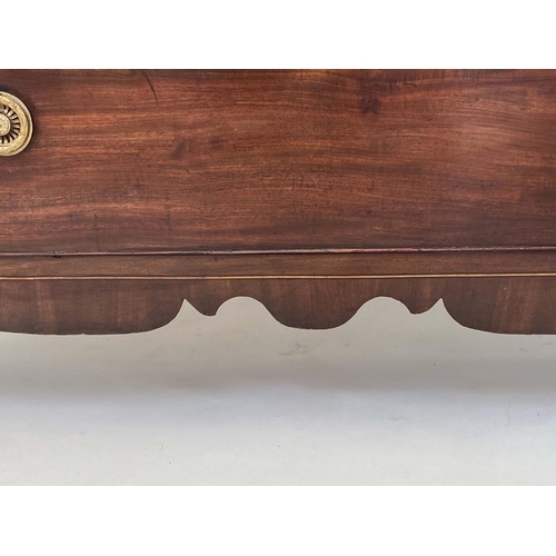 101 - SCOTTISH HALL CHEST, early 19th century Scottish flame mahogany of adapted shallow proportions with ... 