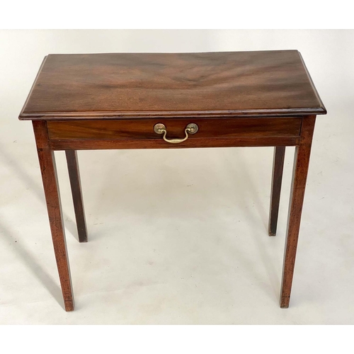 128 - HALL/WRITING TABLE, George III mahogany with full width frieze drawer and square supports, 78cm W x ... 