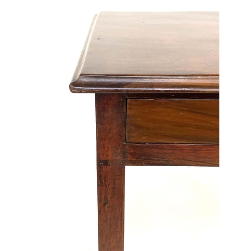 128 - HALL/WRITING TABLE, George III mahogany with full width frieze drawer and square supports, 78cm W x ... 