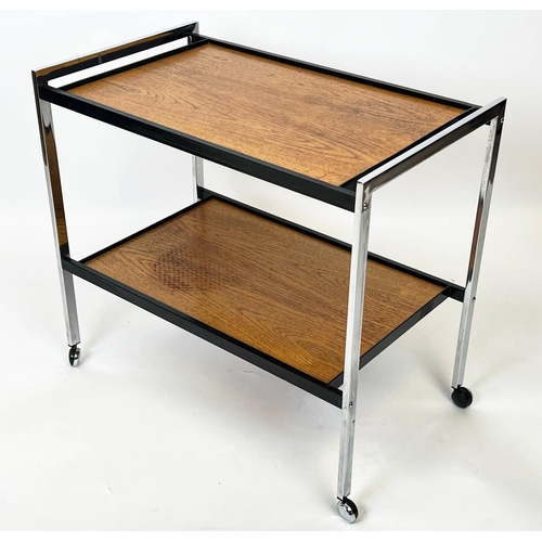 201 - COCKTAIL TROLLEY, mid century, manner of Merrow Associates, 64cm H x 71cm x 42cm.