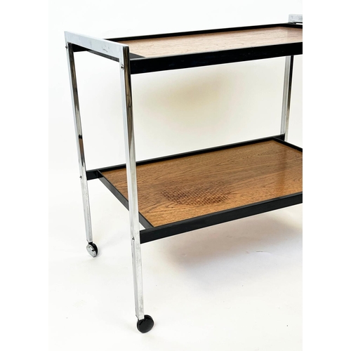 201 - COCKTAIL TROLLEY, mid century, manner of Merrow Associates, 64cm H x 71cm x 42cm.