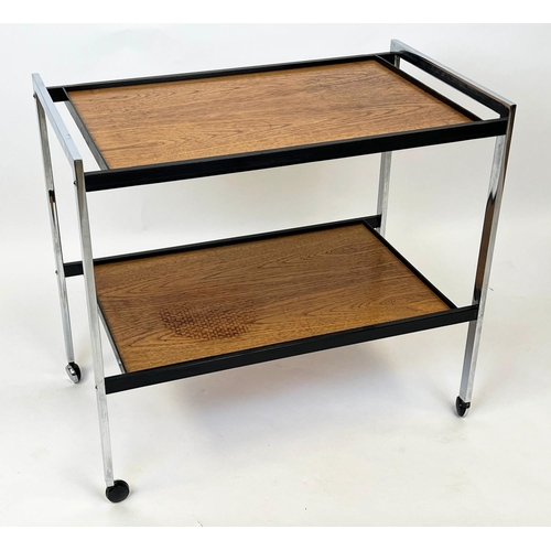 201 - COCKTAIL TROLLEY, mid century, manner of Merrow Associates, 64cm H x 71cm x 42cm.