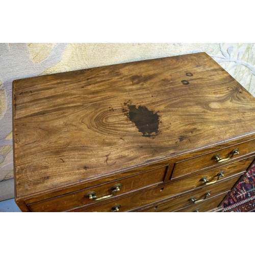 202 - CHEST, 90cm W x 83cm H x 51cm D George II mahogany with two short above three long drawers on bracke... 