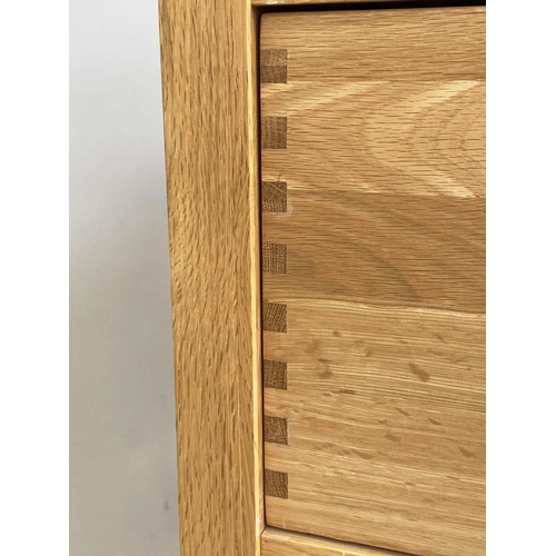 286 - CHEST BY WILLIS & GAMBIES, shaker style solid oak, with two short and three long drawers, 111cm x 48... 