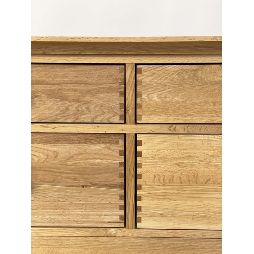 286 - CHEST BY WILLIS & GAMBIES, shaker style solid oak, with two short and three long drawers, 111cm x 48... 