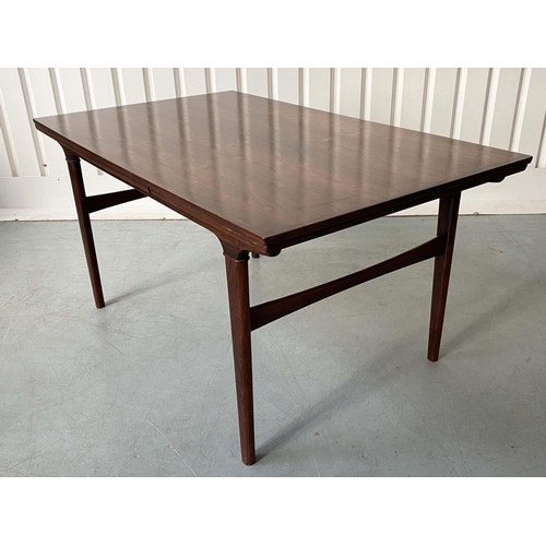 290 - EXTENDING DINING TABLE, 1970s Danish shaped rectangular with two additional pull out leaves, 90cm D ... 