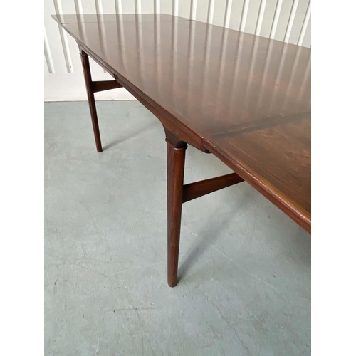 290 - EXTENDING DINING TABLE, 1970s Danish shaped rectangular with two additional pull out leaves, 90cm D ... 