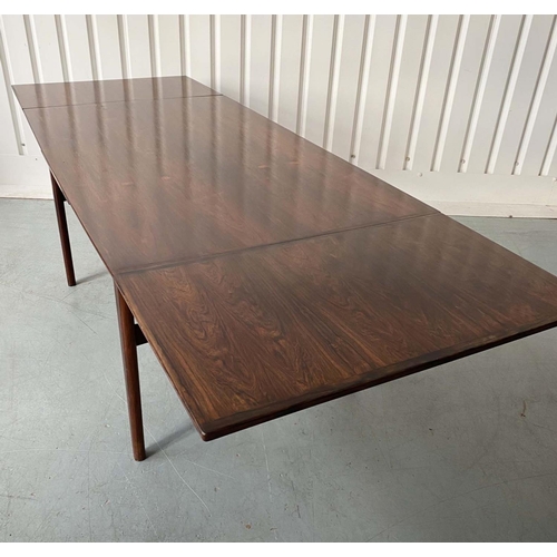 290 - EXTENDING DINING TABLE, 1970s Danish shaped rectangular with two additional pull out leaves, 90cm D ... 