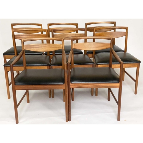 291 - MCINTOSH DINING CHAIRS, eight teak framed and vinyl upholstered by 'McIntosh Kircaldy', 52cm W. (8)