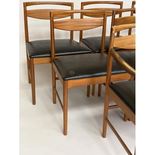 291 - MCINTOSH DINING CHAIRS, eight teak framed and vinyl upholstered by 'McIntosh Kircaldy', 52cm W. (8)