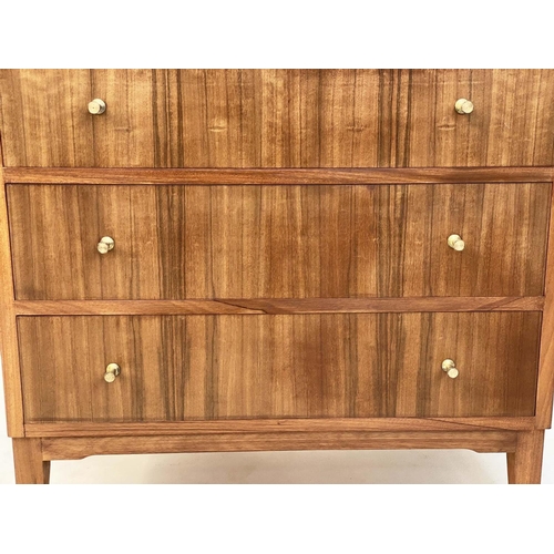 294 - CHEST, Cumbrae by Morris of Glasgow, American walnut with three long drawers, 85cm x 50cm D x 77cm H