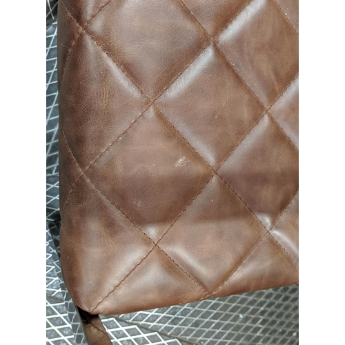 329 - DESK CHAIR, leather quilted, 50cm x 98cm H.